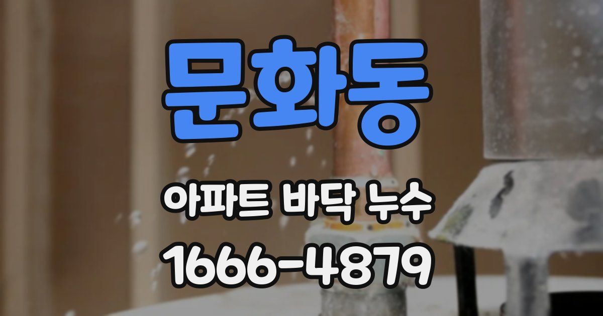 문화동 아파트 바닥 누수