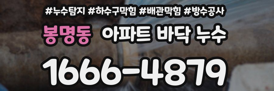 봉명동 아파트 바닥 누수