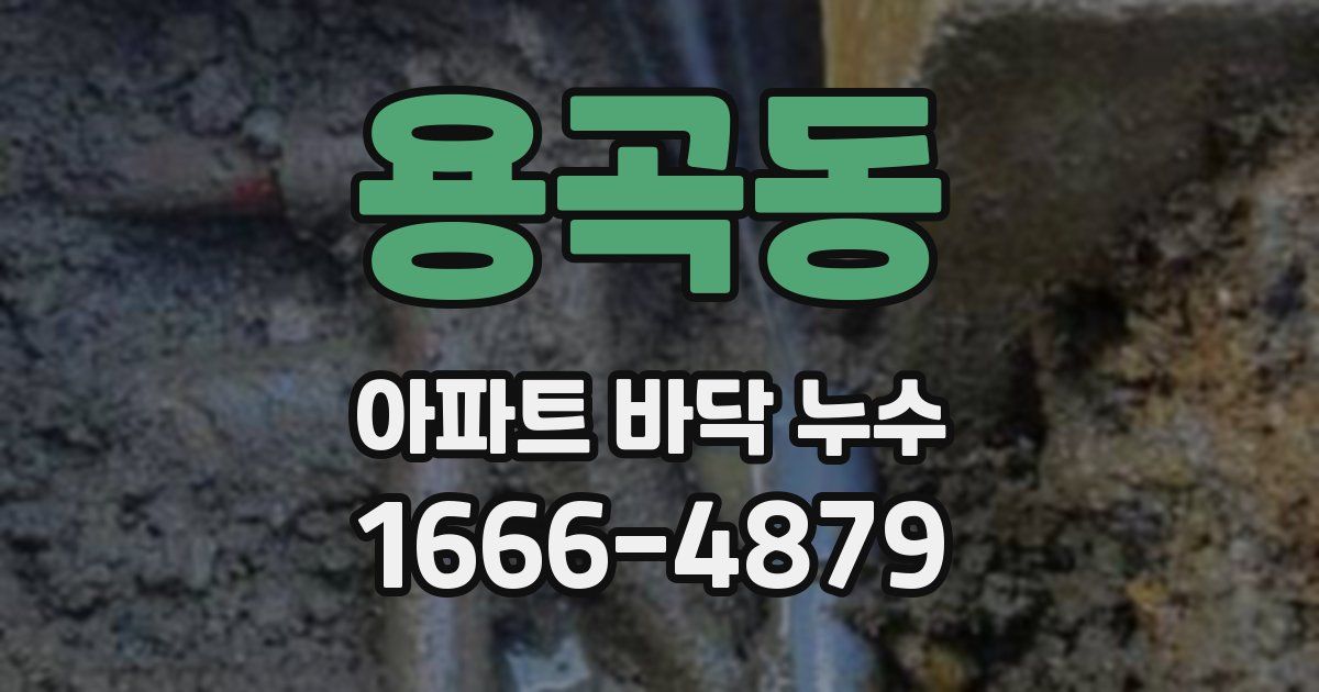 용곡동 아파트 바닥 누수