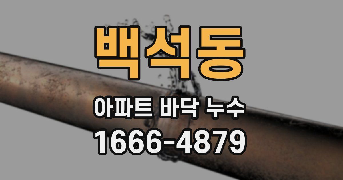 백석동 아파트 바닥 누수