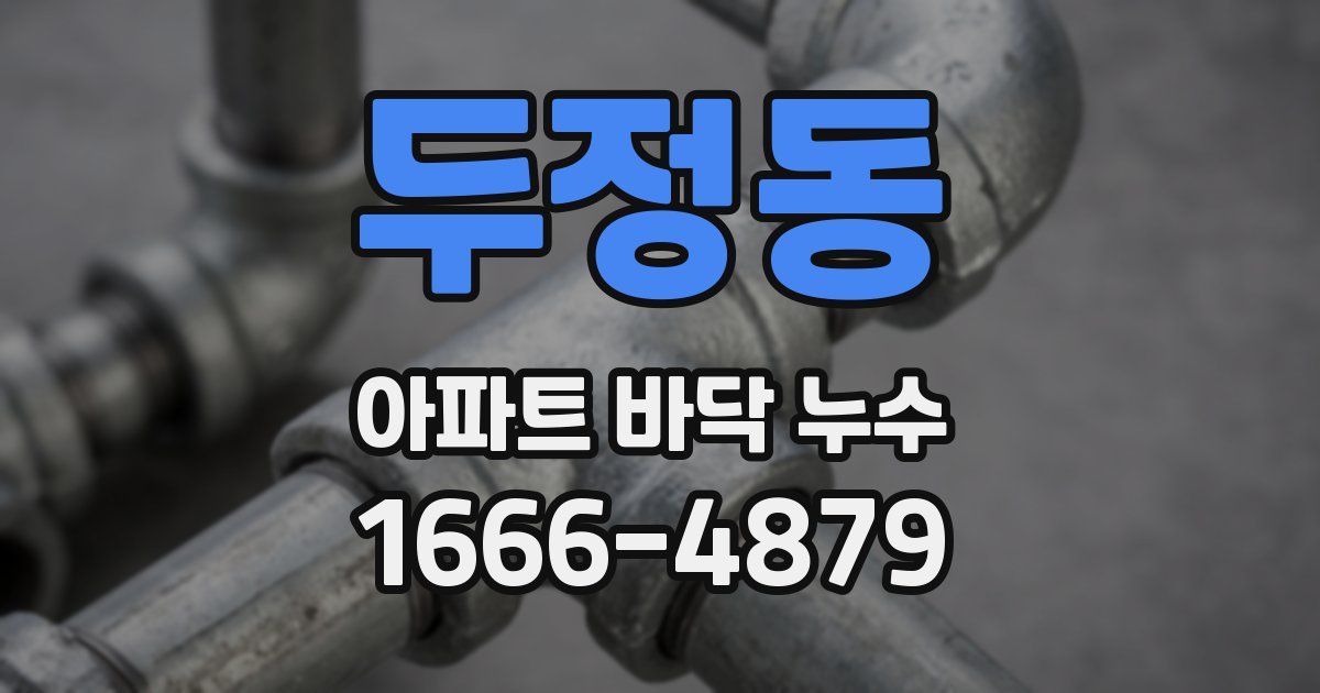 두정동 아파트 바닥 누수