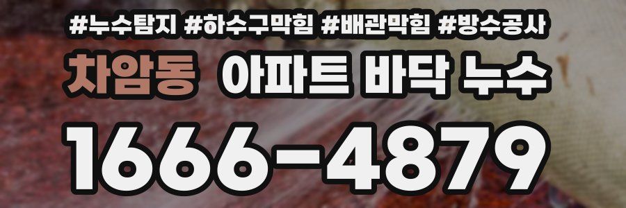 차암동 아파트 바닥 누수