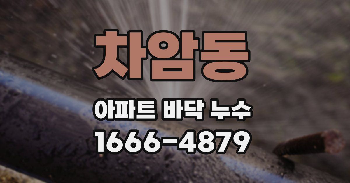 차암동 아파트 바닥 누수