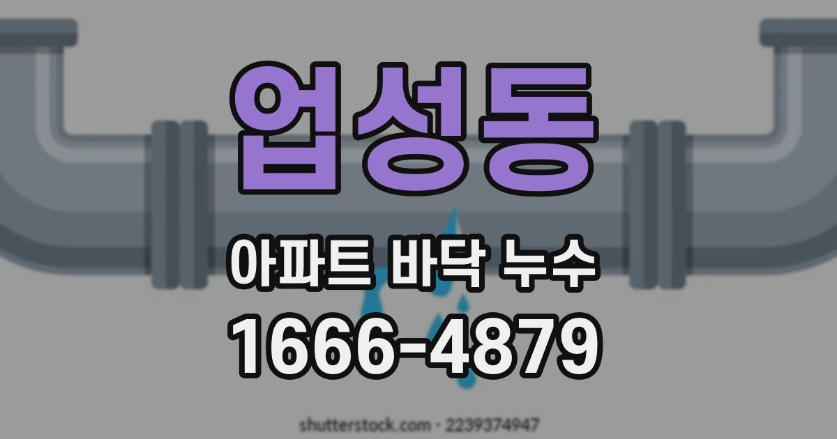 업성동 아파트 바닥 누수