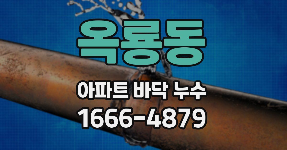 옥룡동 아파트 바닥 누수