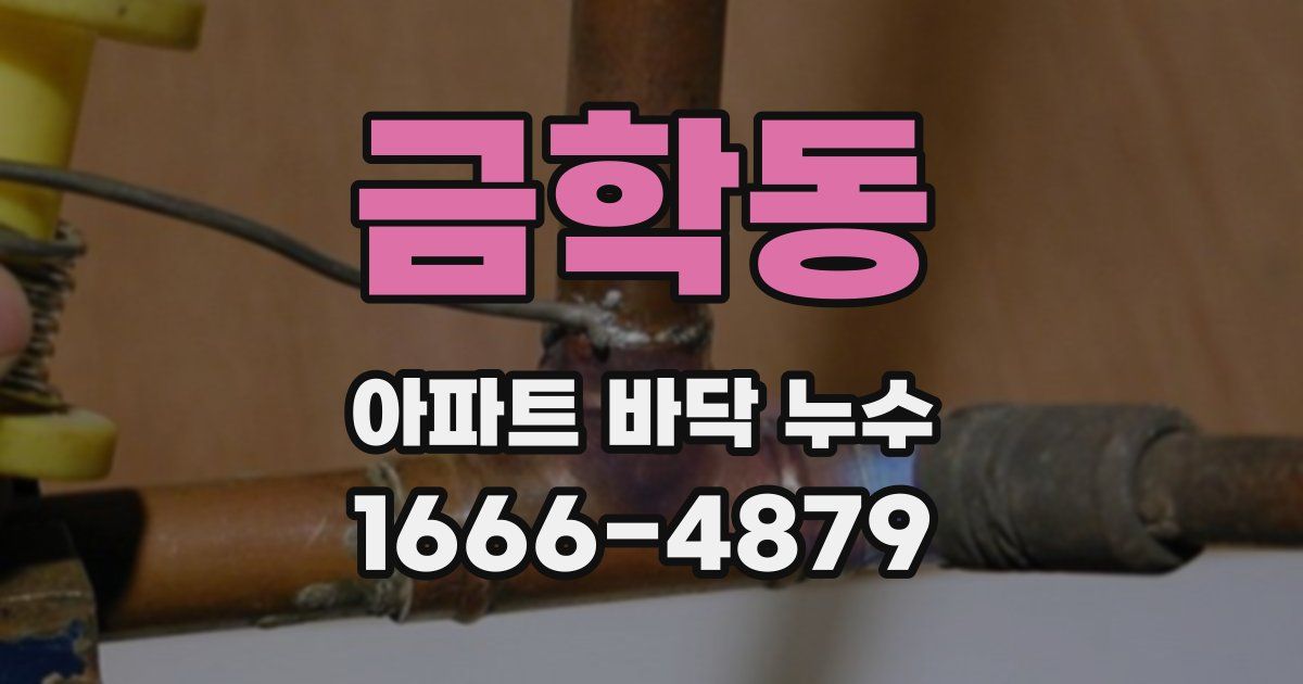 금학동 아파트 바닥 누수