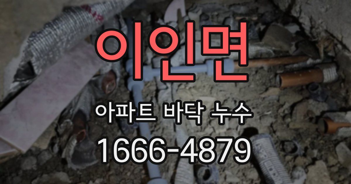 이인면 아파트 바닥 누수