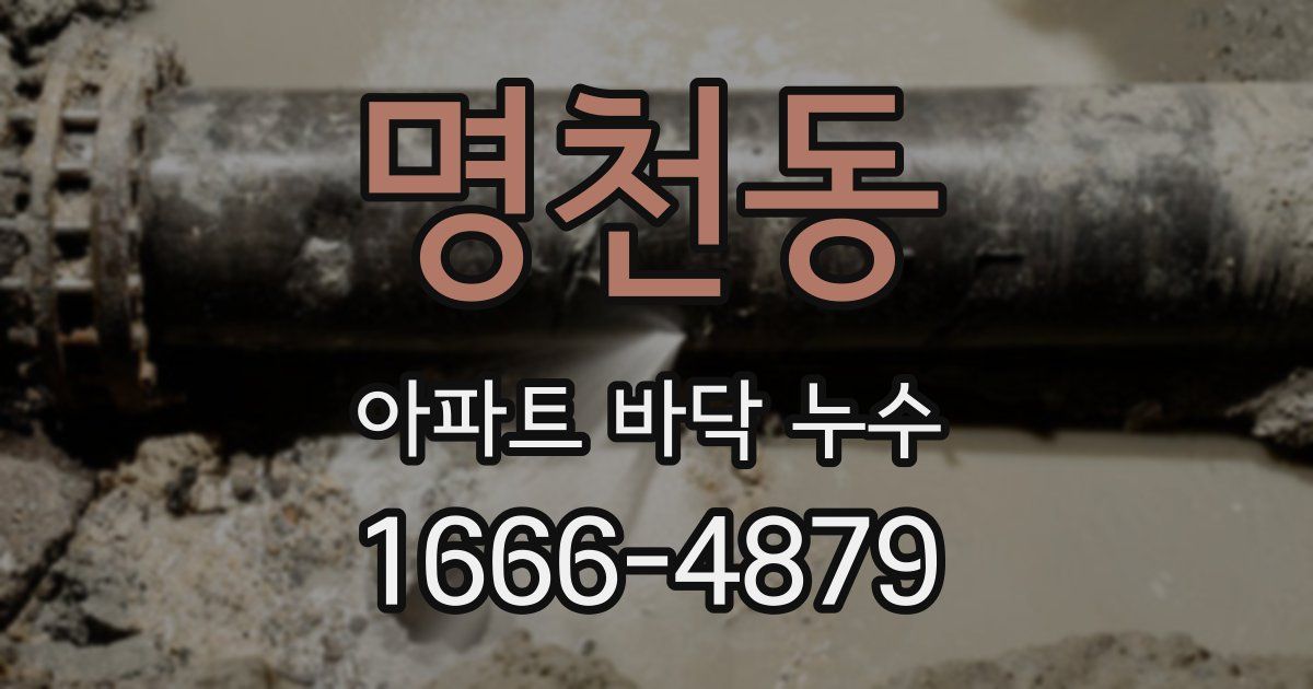 명천동 아파트 바닥 누수