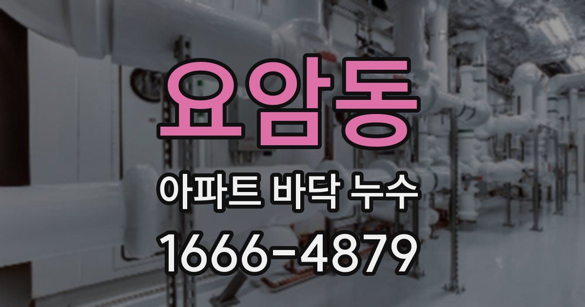 요암동 아파트 바닥 누수