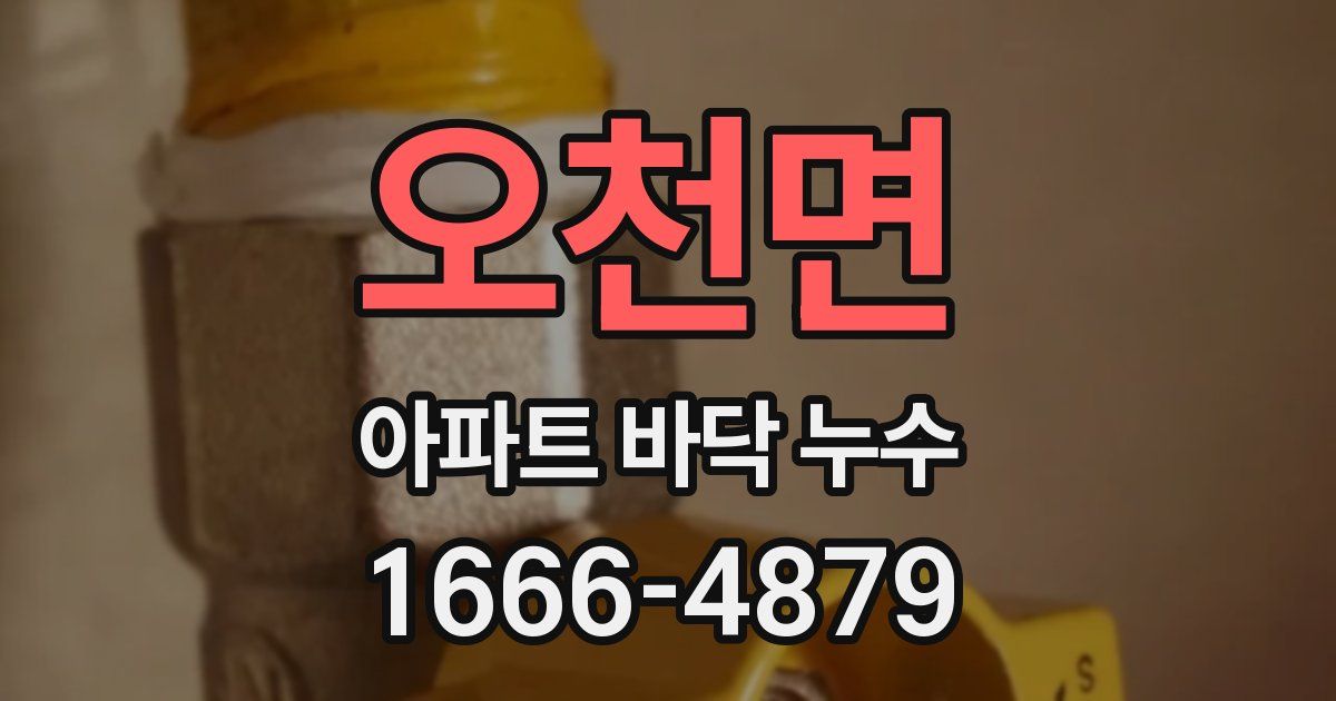 오천면 아파트 바닥 누수
