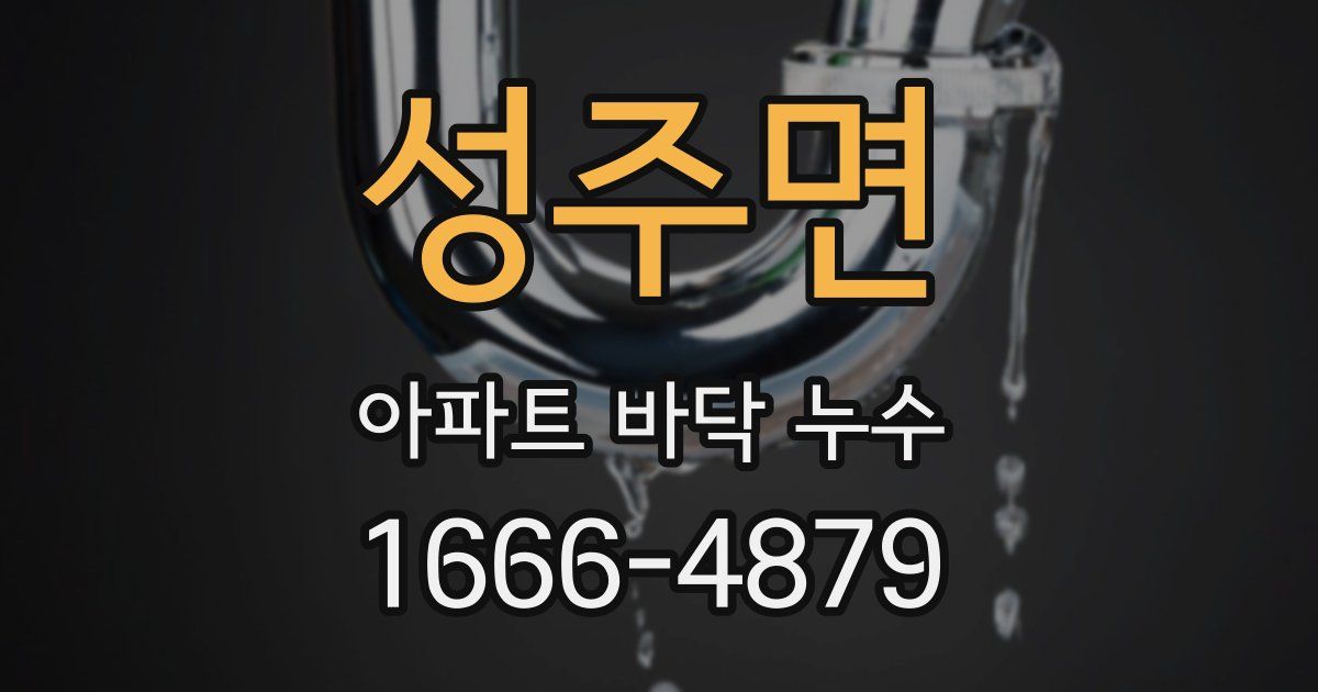 성주면 아파트 바닥 누수