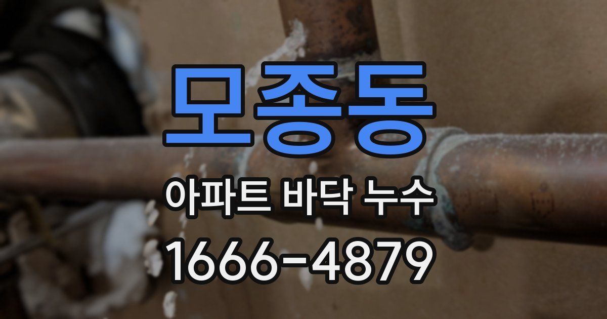 모종동 아파트 바닥 누수