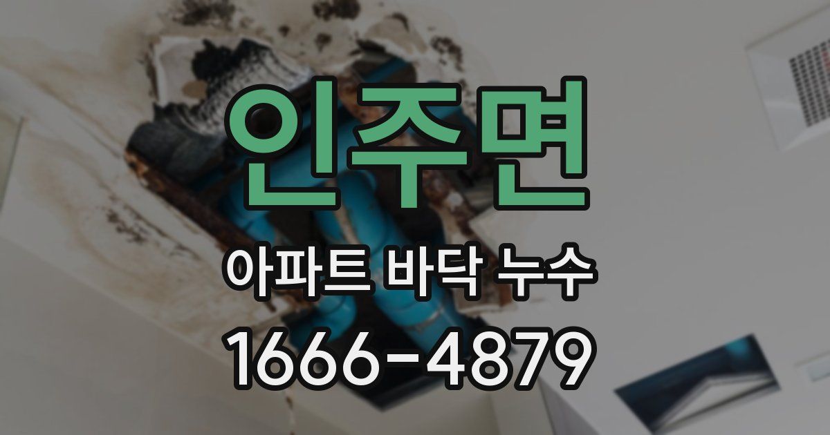 인주면 아파트 바닥 누수