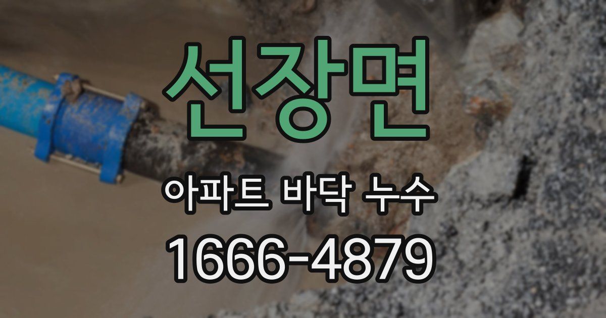 선장면 아파트 바닥 누수