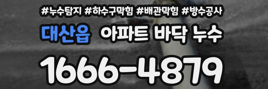 대산읍 아파트 바닥 누수