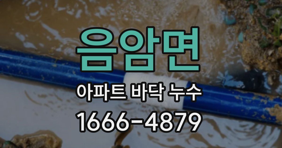 음암면 아파트 바닥 누수