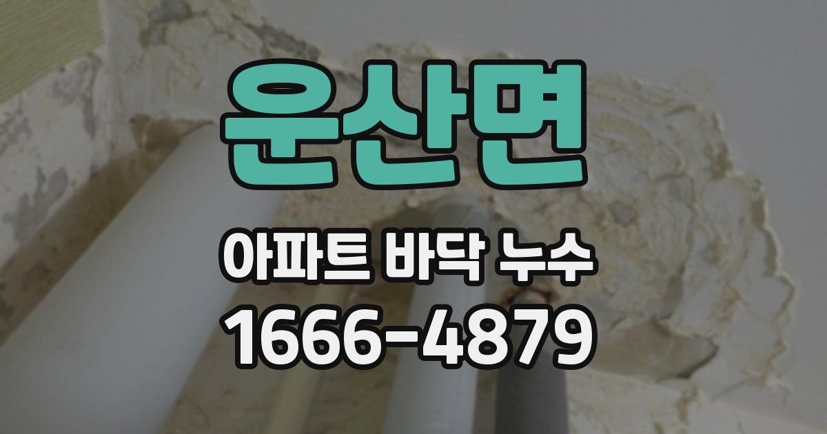 운산면 아파트 바닥 누수