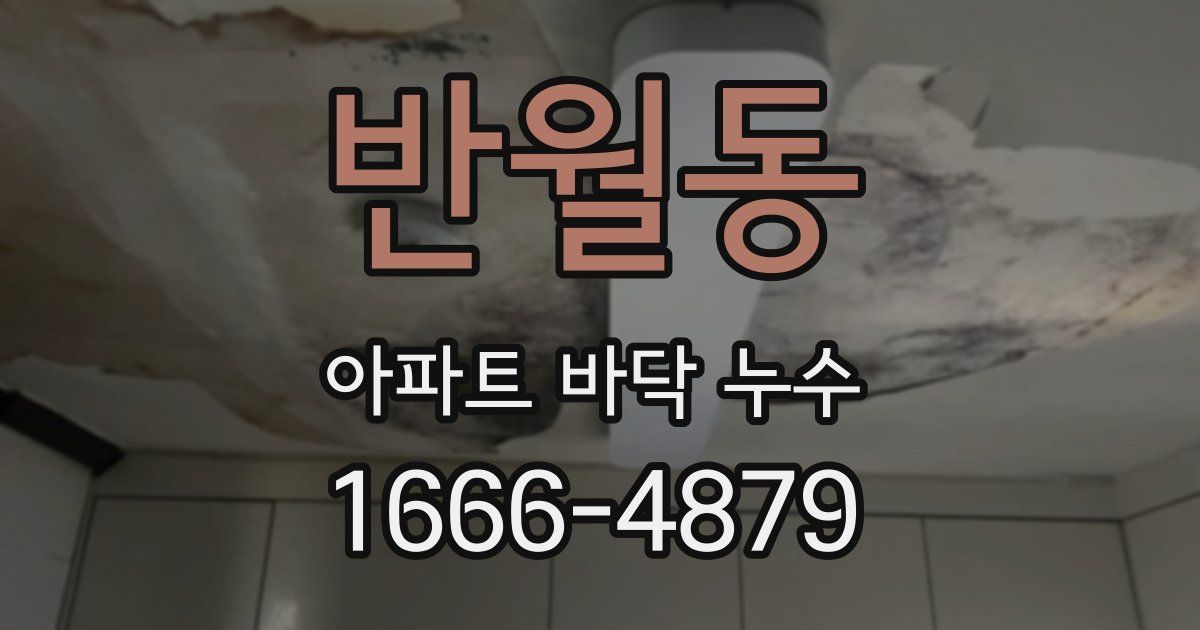 반월동 아파트 바닥 누수