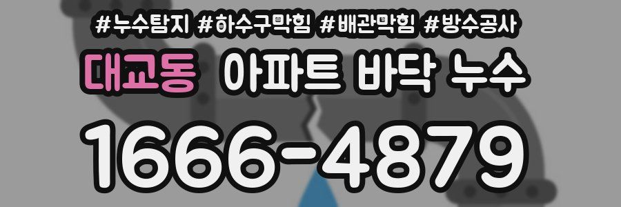 대교동 아파트 바닥 누수