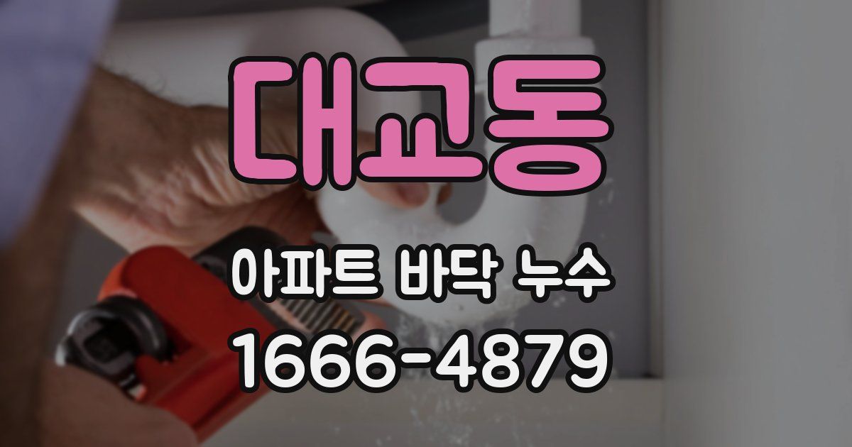 대교동 아파트 바닥 누수