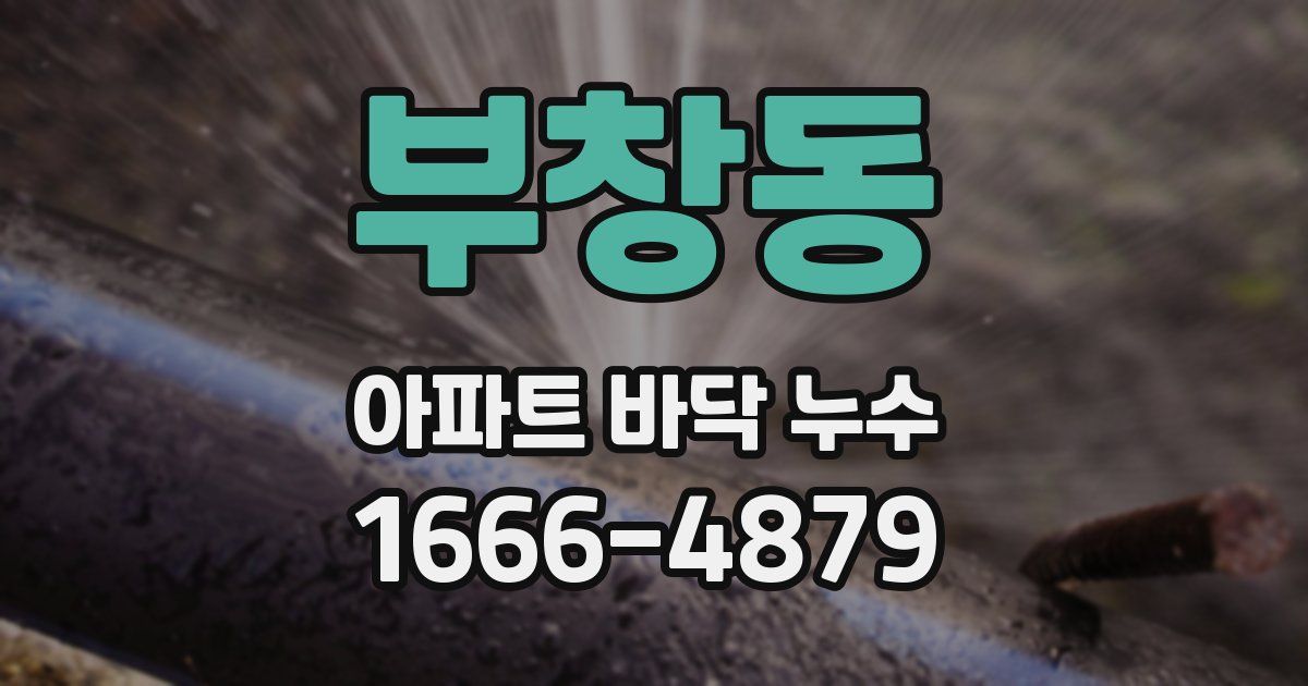 부창동 아파트 바닥 누수
