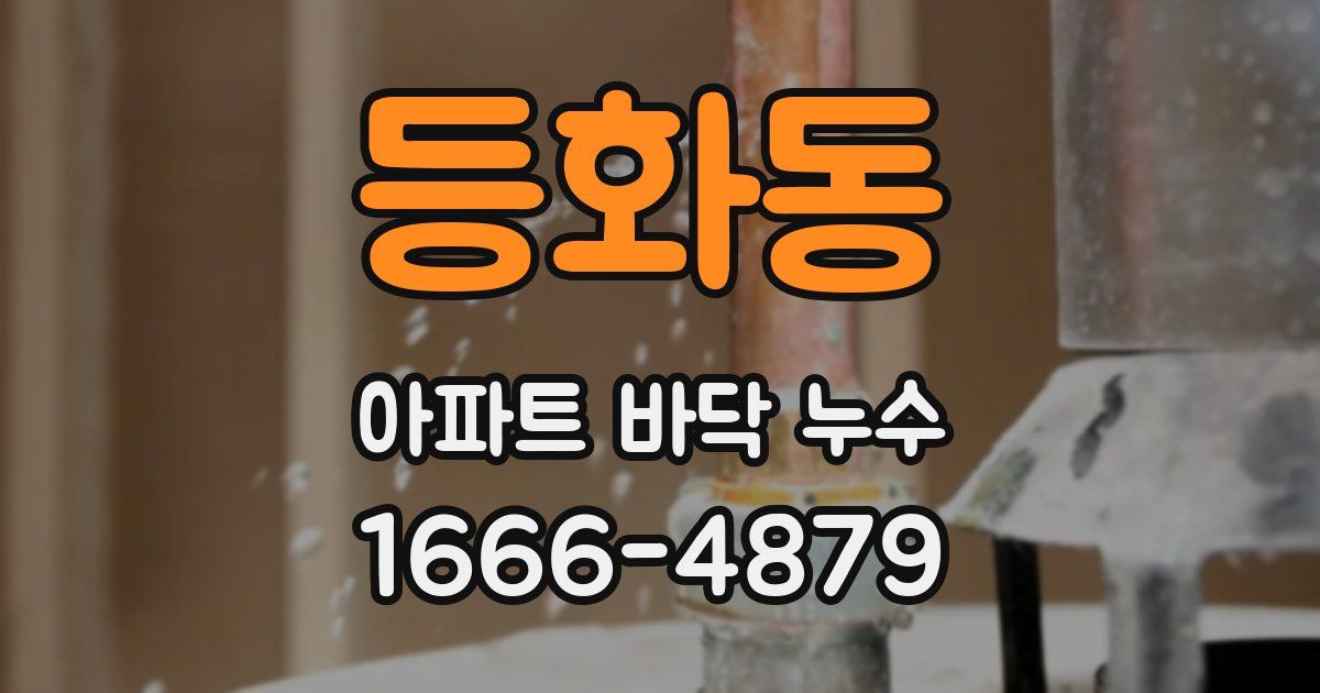 등화동 아파트 바닥 누수