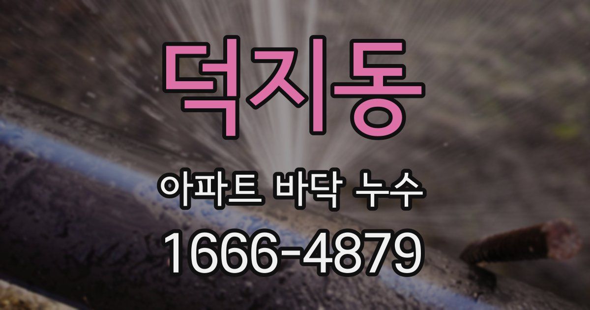 덕지동 아파트 바닥 누수
