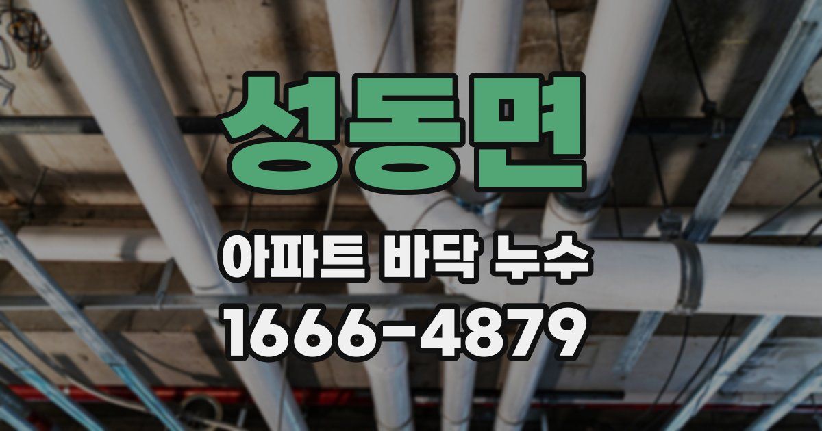 성동면 아파트 바닥 누수