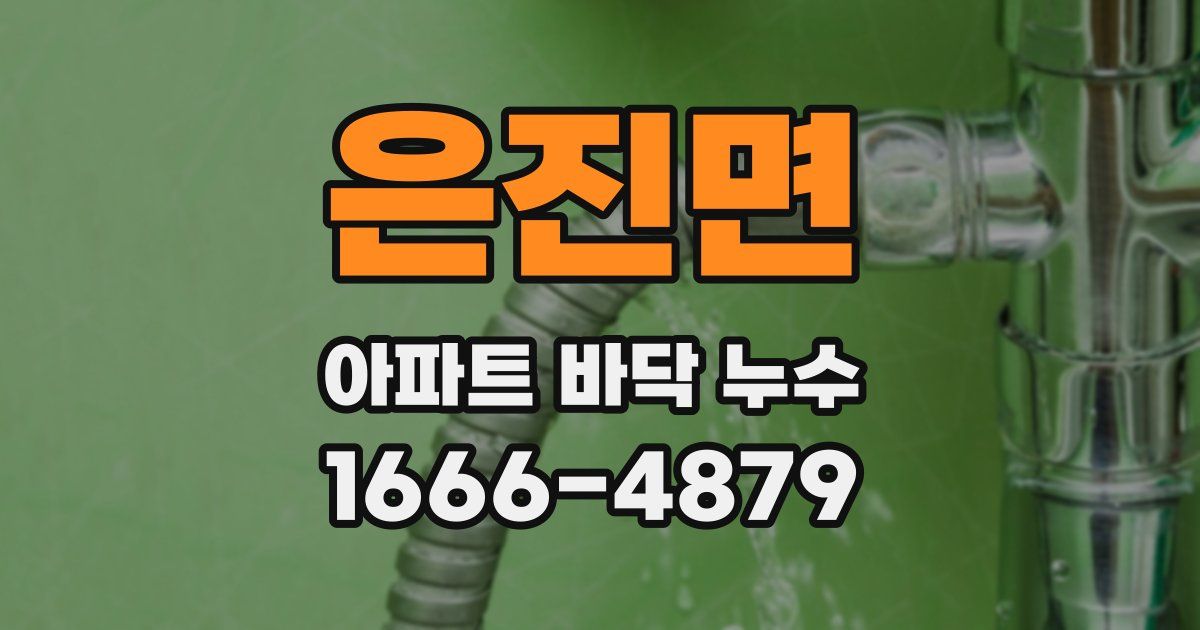 은진면 아파트 바닥 누수