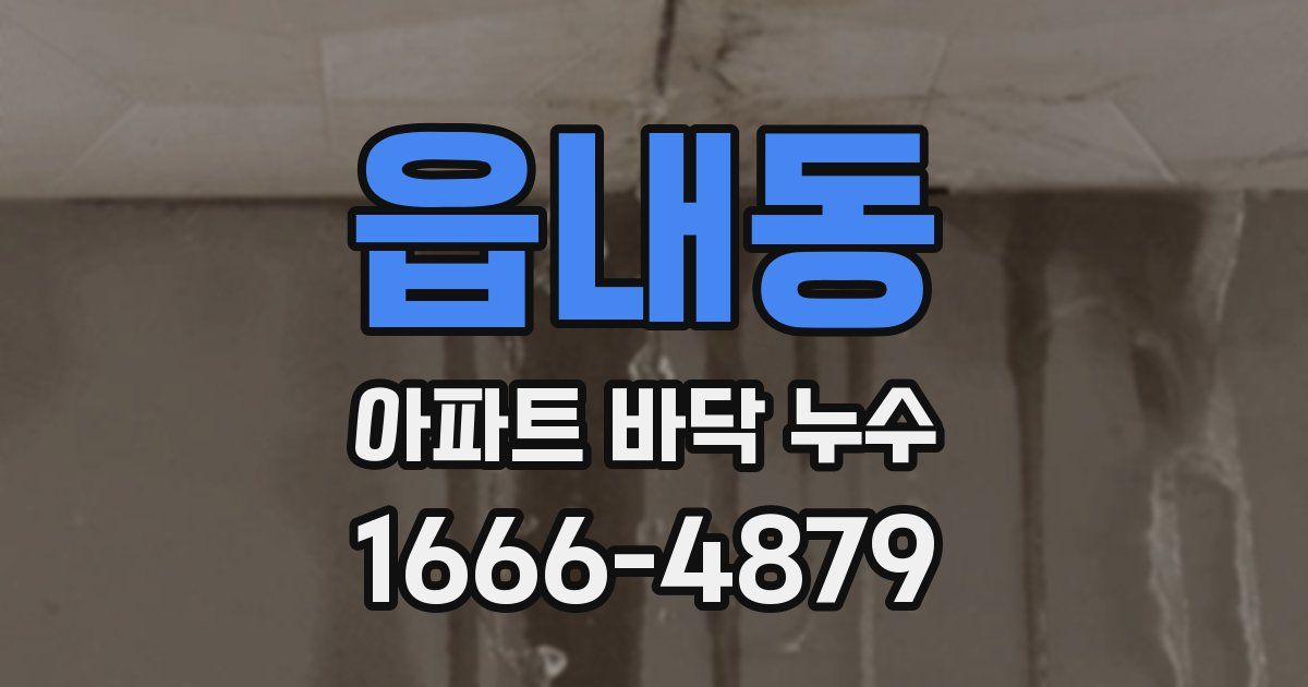 읍내동 아파트 바닥 누수