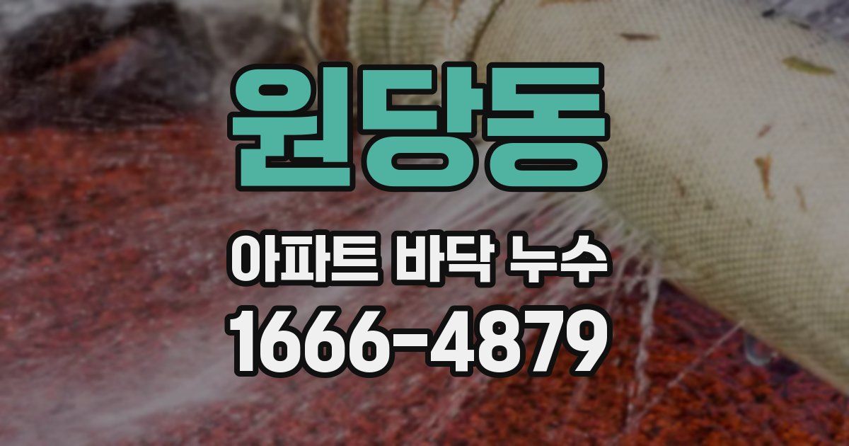 원당동 아파트 바닥 누수