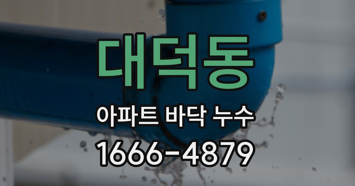 대덕동 아파트 바닥 누수