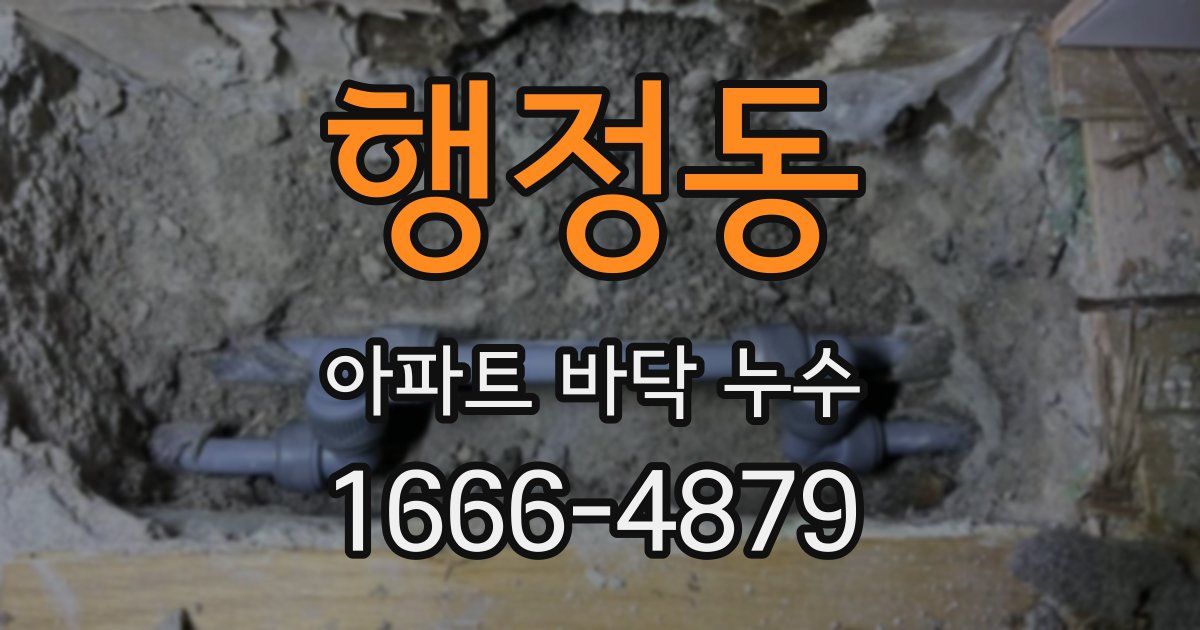 행정동 아파트 바닥 누수
