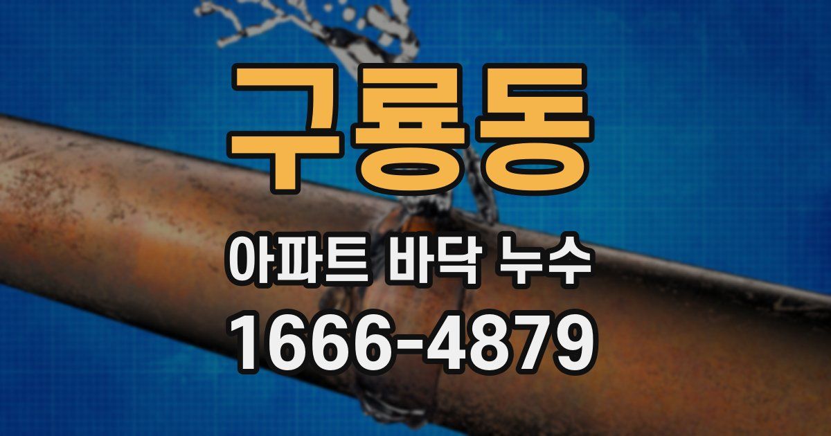 구룡동 아파트 바닥 누수