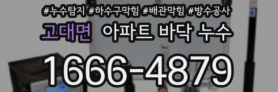 고대면 아파트 바닥 누수