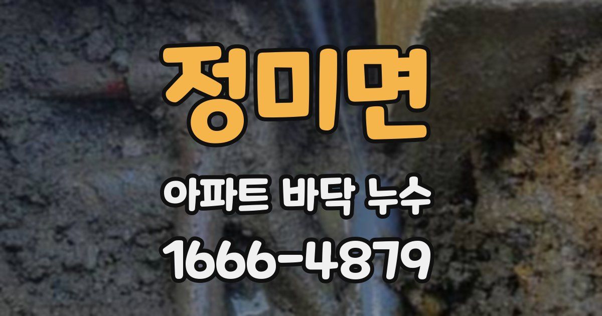 정미면 아파트 바닥 누수