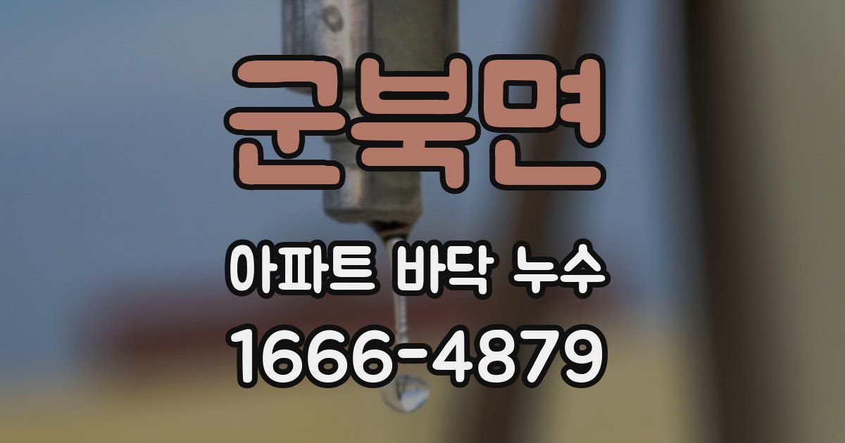 군북면 아파트 바닥 누수