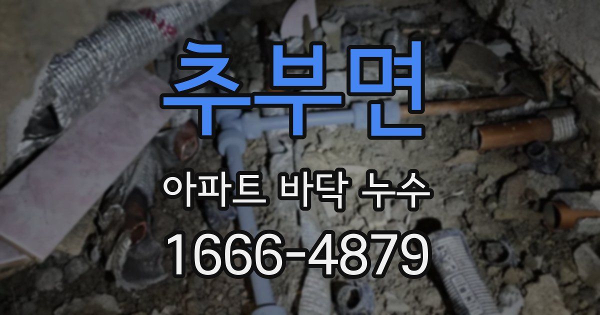 추부면 아파트 바닥 누수