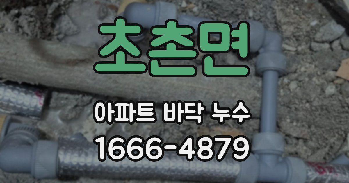 초촌면 아파트 바닥 누수