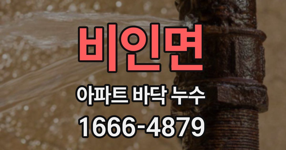 비인면 아파트 바닥 누수