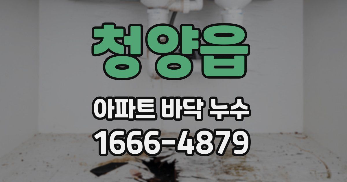 청양읍 아파트 바닥 누수