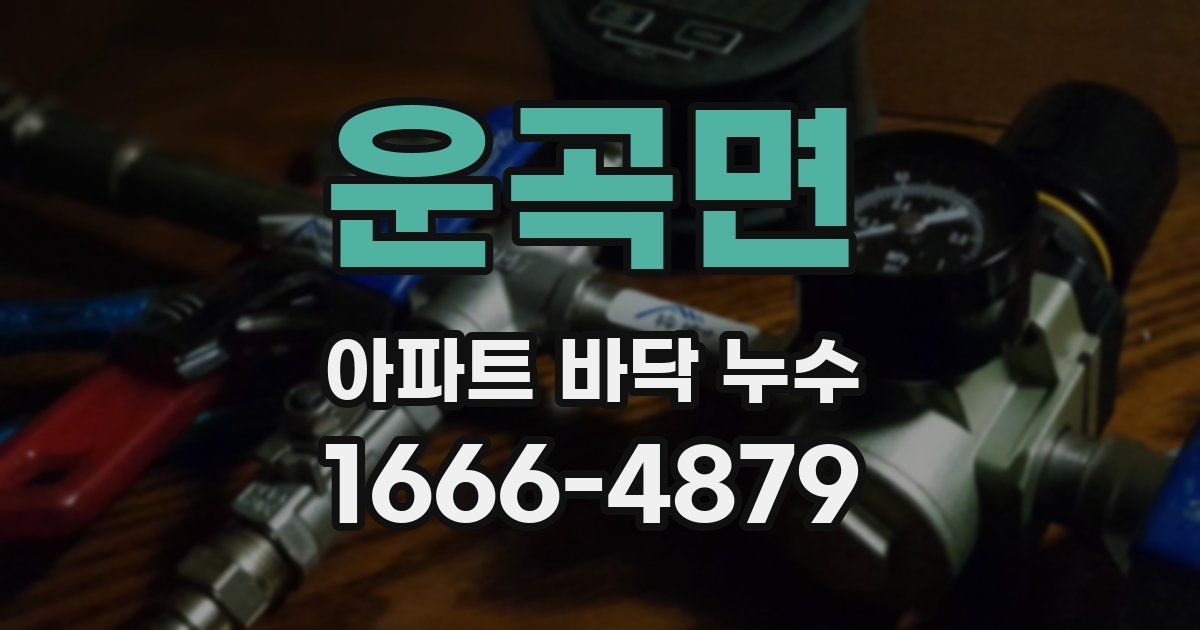 운곡면 아파트 바닥 누수