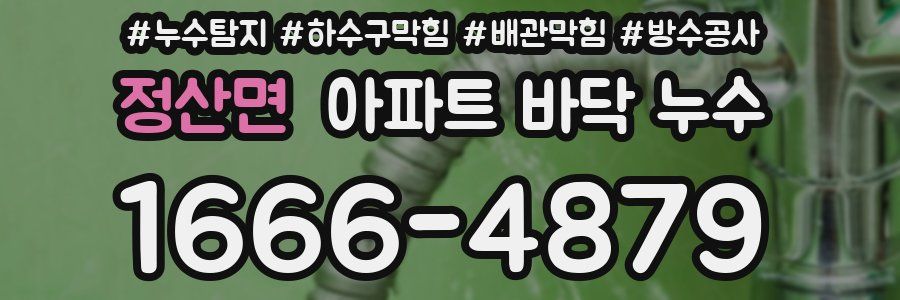 정산면 아파트 바닥 누수