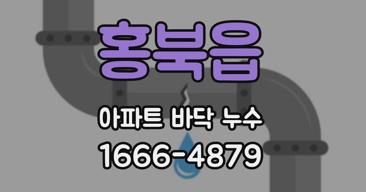 홍북읍 아파트 바닥 누수