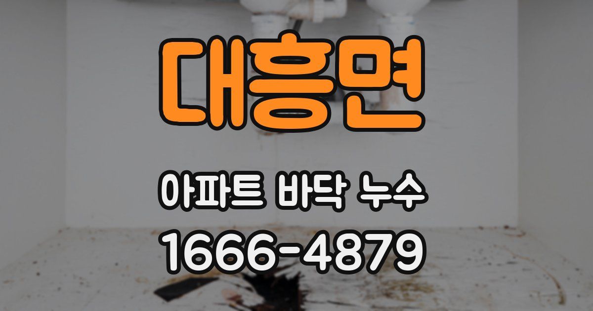 대흥면 아파트 바닥 누수