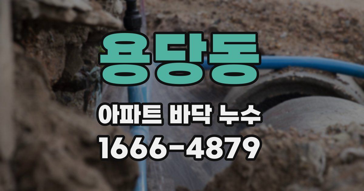 용당동 아파트 바닥 누수