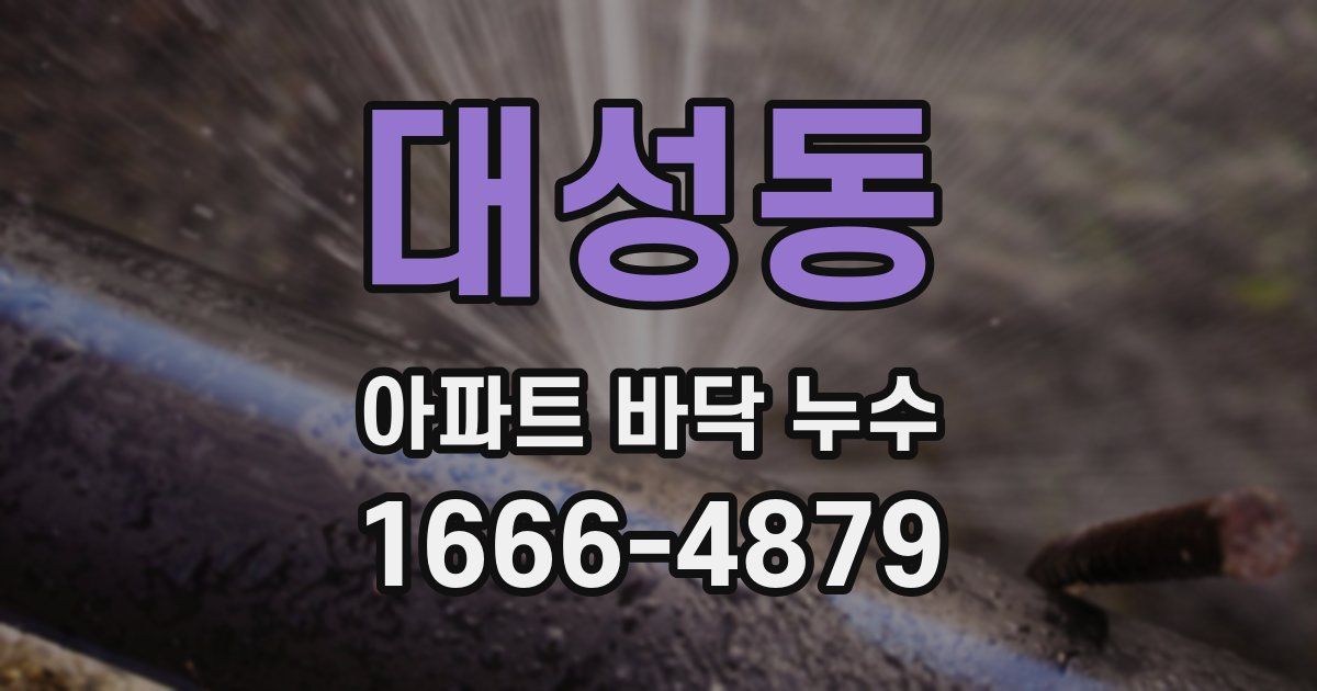 대성동 아파트 바닥 누수