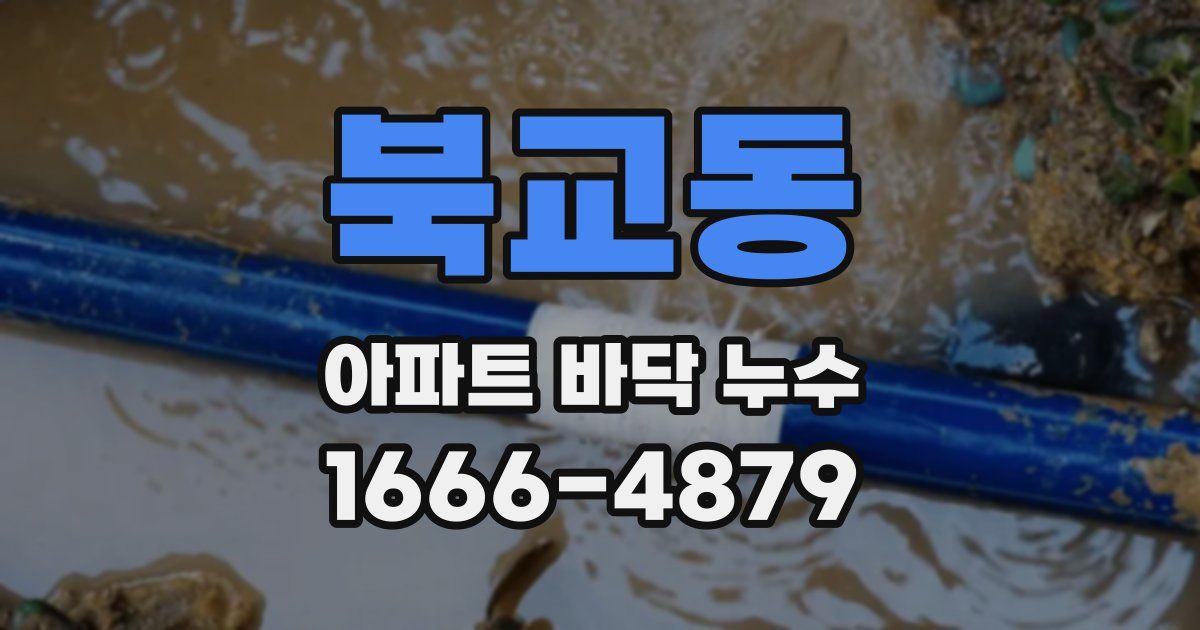 북교동 아파트 바닥 누수