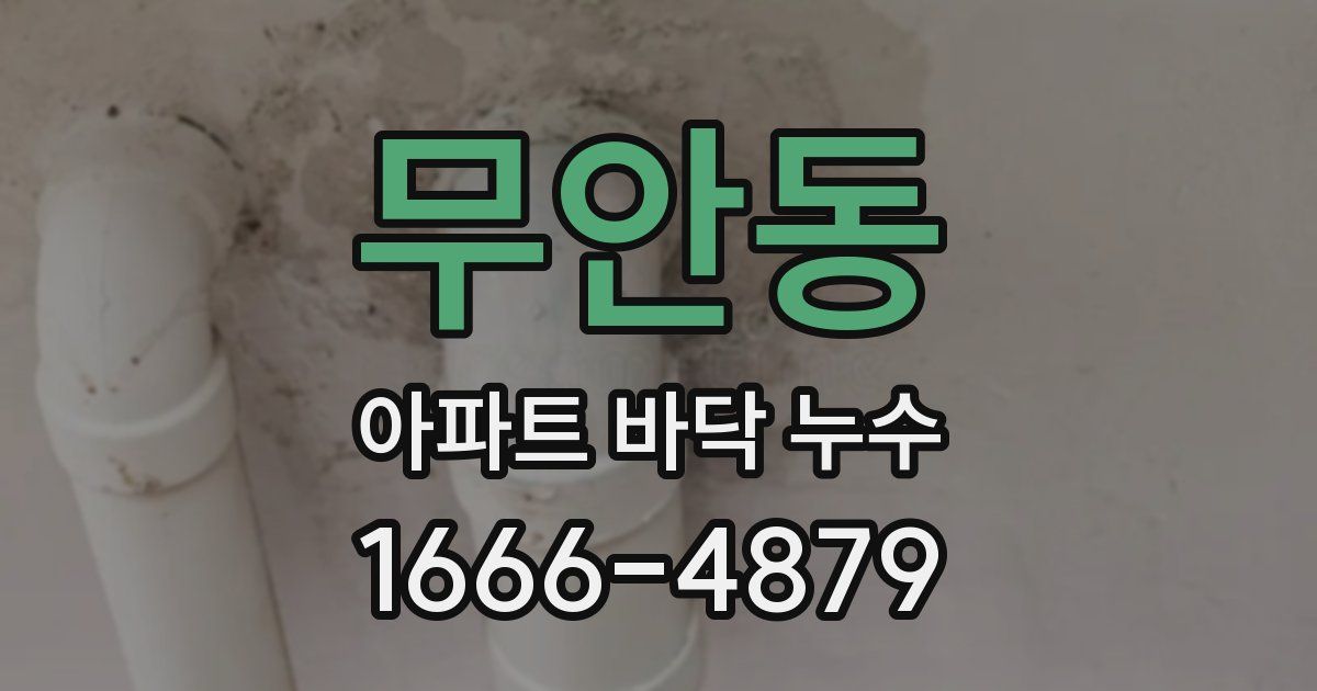 무안동 아파트 바닥 누수