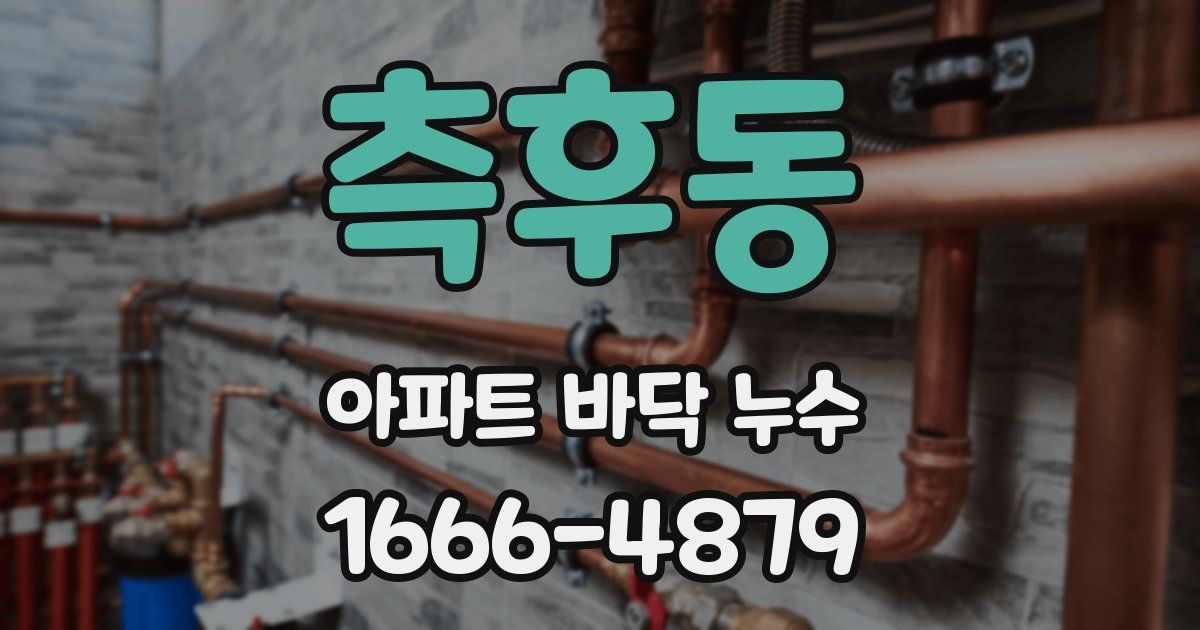 측후동 아파트 바닥 누수